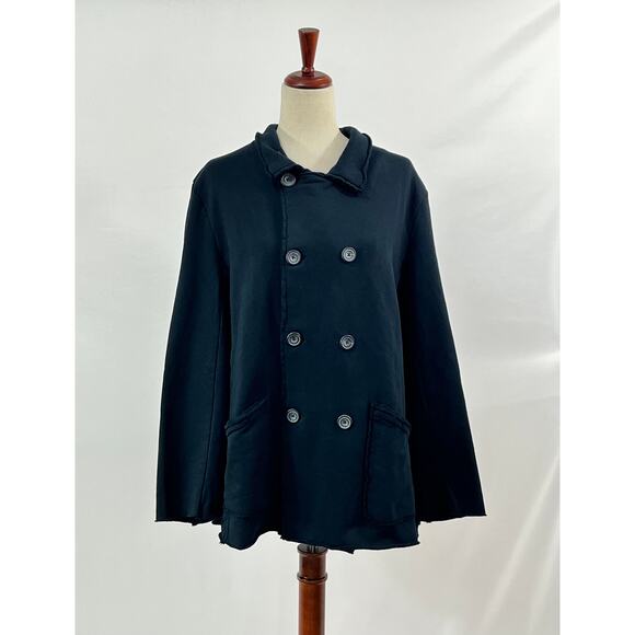 FRANK & EILEEN Sz L Large Navy Blue Belfast Fleece English Peacoat Jacket - Picture 9 of 9